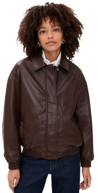 Enza Costa Leather Jacket Dark Brown 1