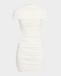 Terra Cutout Ruched Mock-Neck Mini Dress