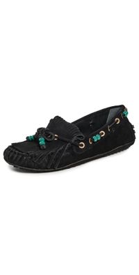FARM Rio Fringe Mocassins Black 8