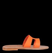 K Jacques - Sandales plates en cuir - Taille 41 - Orange