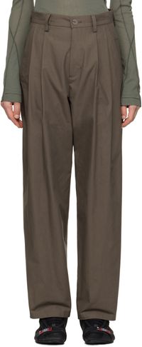 HYEIN SEO Brown Wide Beaded Belt Trousers