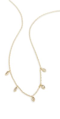 By Adina Eden Cubic Zirconia Marquise Bezel Dangling Necklace Gold One Size