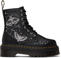 Dr. Martens Black Jadon Celestial Moth Embroidered Platform Boots