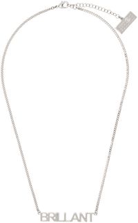 MM6 Maison Margiela Silver Brass Minimal Logo Necklace
