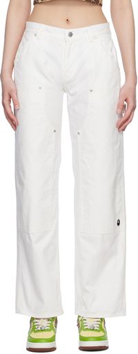 BAPE White Ape Head One Point Trousers