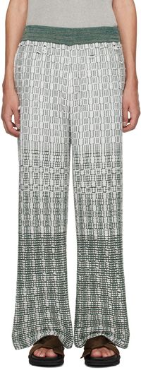 Isa Boulder White & Green Mat Trousers