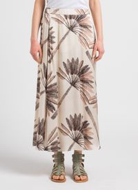 Diega - Jupe mi-longue imprimée - Taille L - Beige