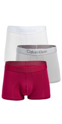 Calvin Klein Underwear Ultra Soft Modal Trunks 3 Pack Greatest Grey/Beet Red/Icy Grey L