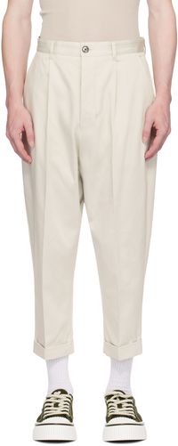 AMI Paris Pantalon carotte blanc cassé