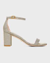 Nudistcurve Glitter Block-Heel Sandals