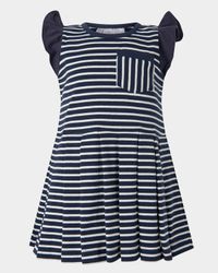 Girl's Breton Striped Tennis Dress, Size 2-10