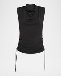 Elna Sleeveless Ruched Crepe Top