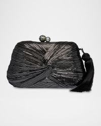 Rosie Twisted Metallic Straw Clutch Bag