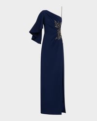 Giuliana Embellished Crepe Column Gown