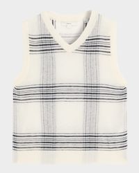 Plaid V-Neck Sweater Vest