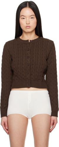 Frankies Bikinis Brown Dudley Cable Knit Cardigan