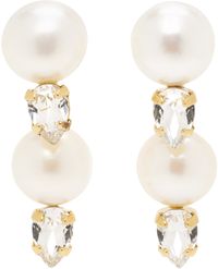 Simone Rocha Gold Pearl Crystal Dagger Earrings