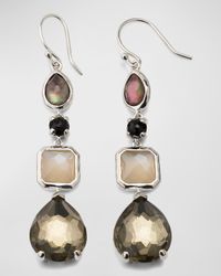 925 Rock Candy 4 Stone Drop Earrings in Black Tie