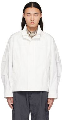 Solid Homme Blouson blanc à col droit