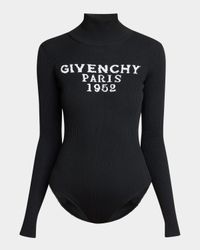 High-Neck Logo-Print Bodysuit