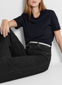 Selected - Tee-shirt oversize en coton bio - Taille L - Noir
