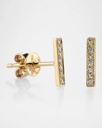 Small 14k Gold Diamond Bar Single Stud Earring