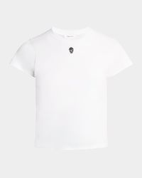 Skull Embroidered Short-Sleeve T-Shirt