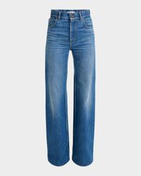 Rigid Denim Wide-Leg Pants