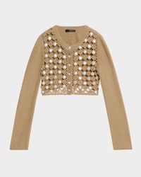 Noah Open-Knit Cropped Cardigan