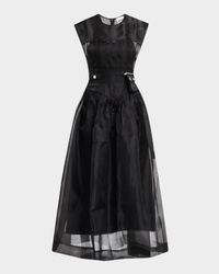 Technical Organza Corset Midi Dress