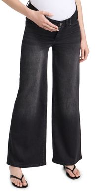 DL1961 Hepburn Wide Leg Maternity Jeans: High Rise 32 Dark Haze (Ultimate Knit) 24