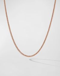 Men's Wheat Chain Necklace in 18K Rose Gold, 2.5mm, 20"L