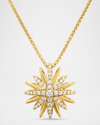Starburst Pendant Necklace in 18K Yellow Gold with Diamonds