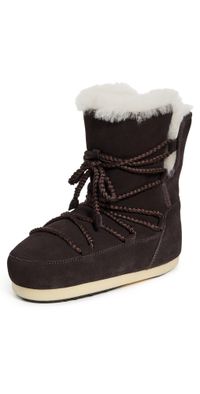 Moon Boot Evx Suede Shearling Boots Dark Brown 41/42