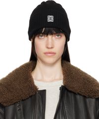 Givenchy Black 'Givenchy' 4G Wool Beanie