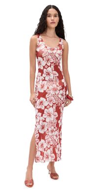 Leslie Amon Roselle Mesh Dress 90s Hibiscus M