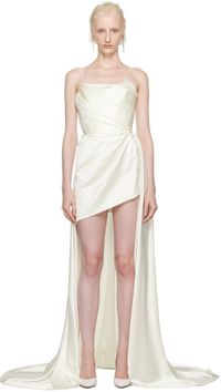 Vivienne Westwood Ensemble de robe courte Nova Venus et traine Terra blanc exclusif à SSENSE - Mariage