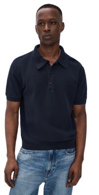 Citizens of Humanity Banded Polo In Pique Navy S