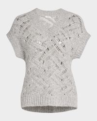 Open-Stitch Knit Vest