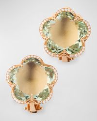 18k Rose Gold Prasio Stud Earrings with Diamonds