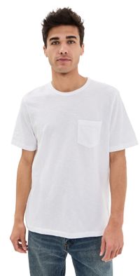 Faherty Sunwashed Pocket Tee White XXL
