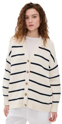 Jenni Kayne Chloe Cardigan Ivory/Navy Stripe XXL