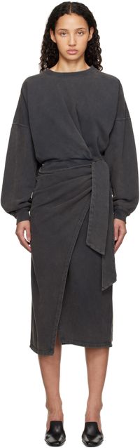 Isabel Marant Etoile Robe midi Sandrina grise