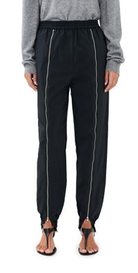 Tibi Nylon Zipper Joggers Black S
