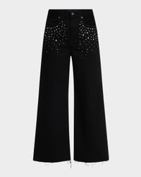 Taylor Cropped High-Rise Wide Embellished Jeans