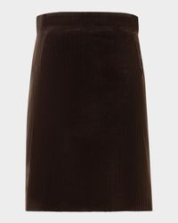 Cotton Corduroy A-Line Mini Skirt