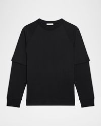 Men's Double-Layer Waffle Sleeve T-Shirt