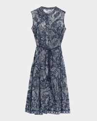 Brien Sleeveless Floral Lace Midi Dress