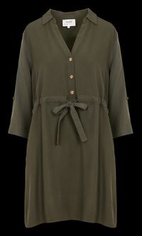 Sud Express - Robe courte droite col classique - Taille 2 - Vert