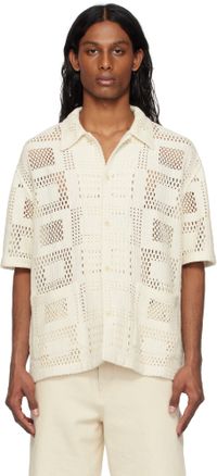 Solid Homme Off-White Open-Knit Shirt